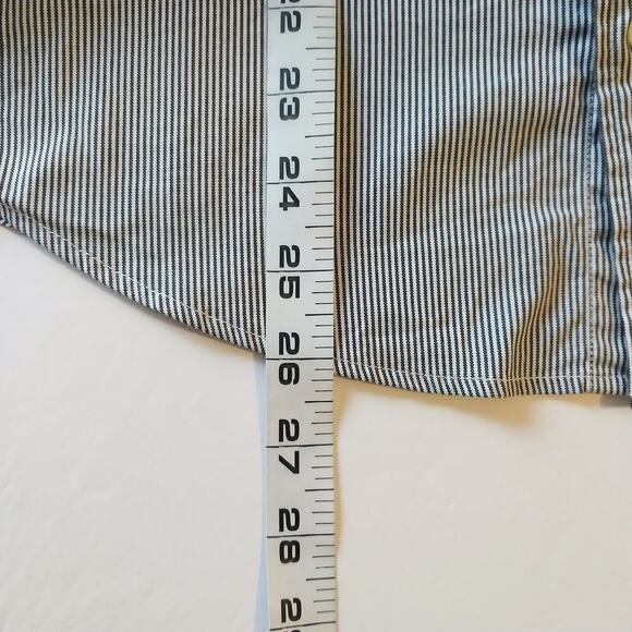 Everlane Pin Striped Button Down Shirt Size XS Navy Cotton Classic Casual Preppy - Picture 11 of 12
